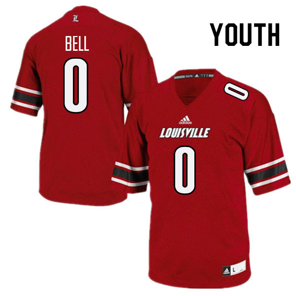 Youth #0 Chris Bell Louisville Cardinals College Football Jerseys Stitched Sale-Red - Click Image to Close